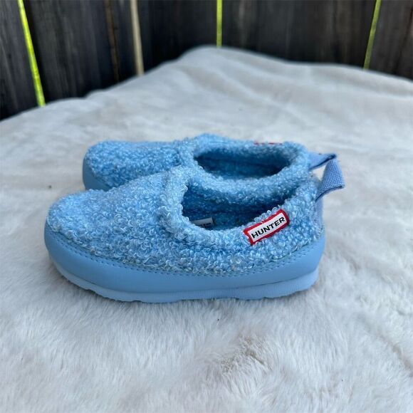 Hunter Kids Sherpa Slipper Blue Slip-On Boys Size 9 Girls 10 Winter Casual - Picture 1 of 8